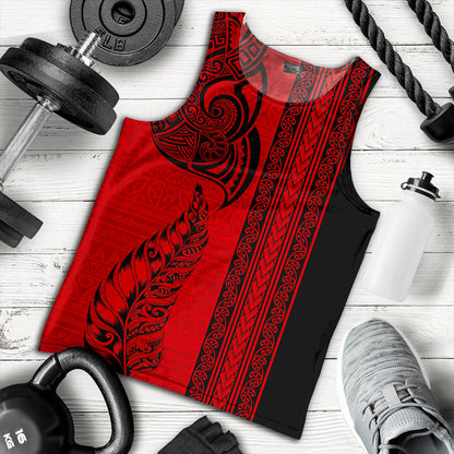 New Zealand Tank Top Maori Tribal Silver Fern Tattoo