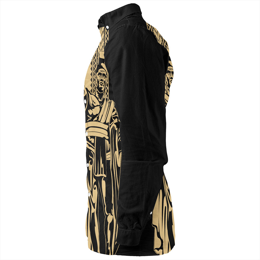 Hawaii Long Sleeve Shirt Polynesian Tribal Tattoo King Kamehameha