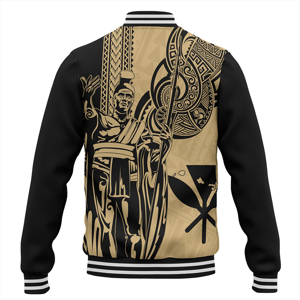 Hawaii Baseball Jacket Polynesian Tribal Tattoo King Kamehameha