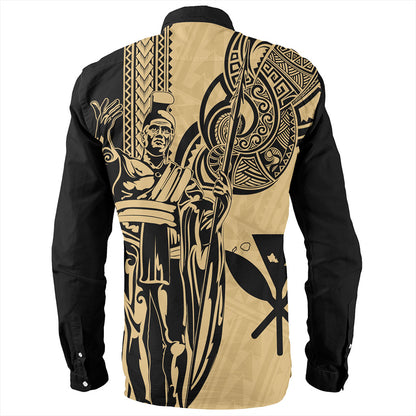 Hawaii Long Sleeve Shirt Polynesian Tribal Tattoo King Kamehameha
