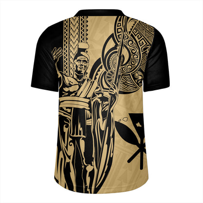 Hawaii Rugby Jersey Polynesian Tribal Tattoo King Kamehameha
