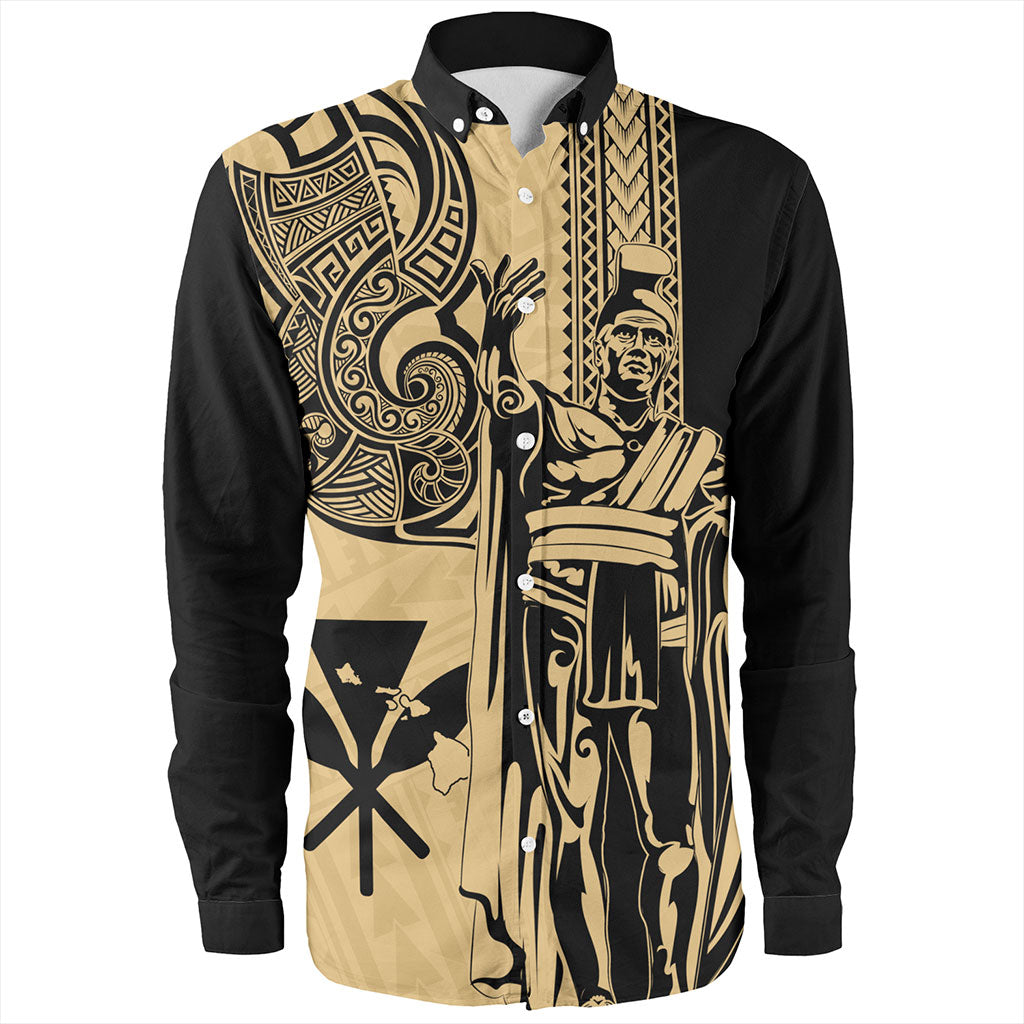 Hawaii Long Sleeve Shirt Polynesian Tribal Tattoo King Kamehameha