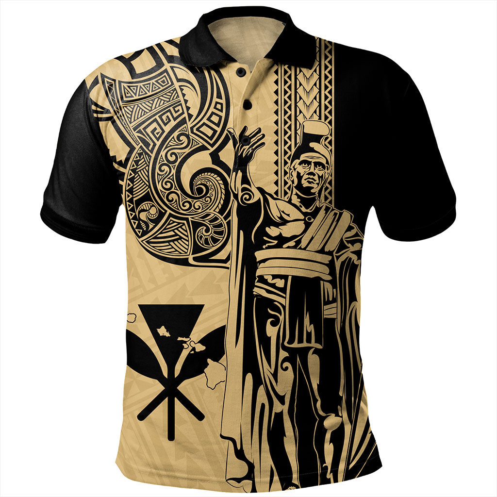 Hawaii Polo Shirt Polynesian Tribal Tattoo King Kamehameha