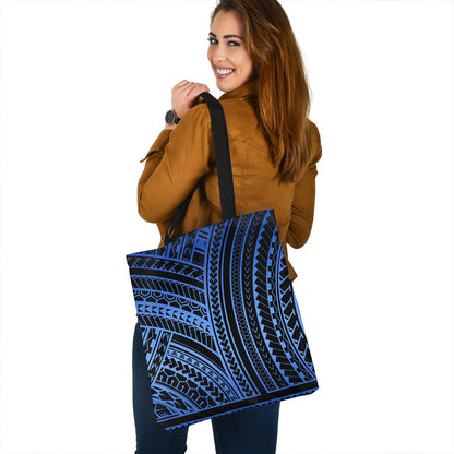 Polynesia Tote Bag Polynesian Pattern Tattoo Blue