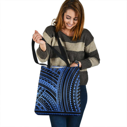 Polynesia Tote Bag Polynesian Pattern Tattoo Blue
