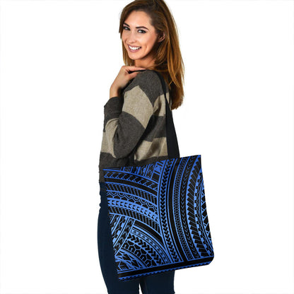 Polynesia Tote Bag Polynesian Pattern Tattoo Blue