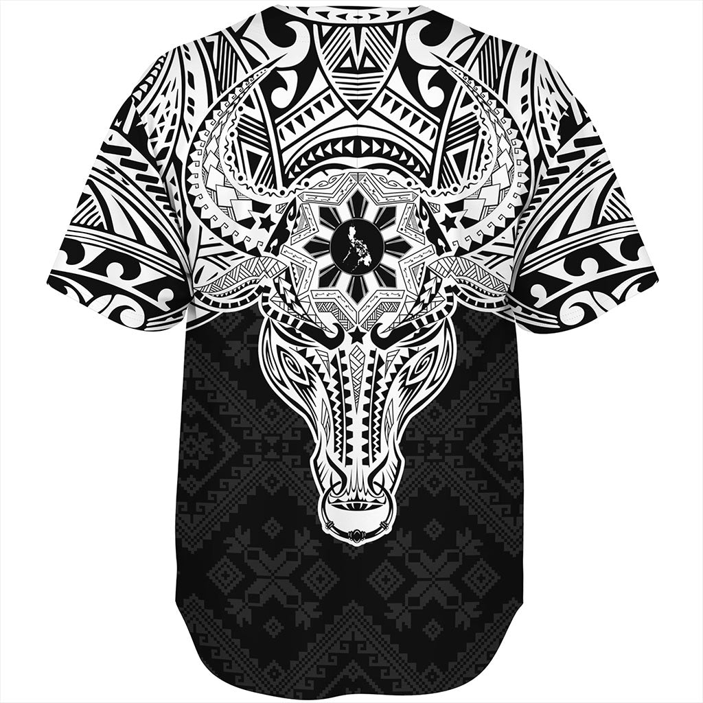 Philippines Filipinos Baseball Shirt Polynesian Buffalo Tapa Tribal Print