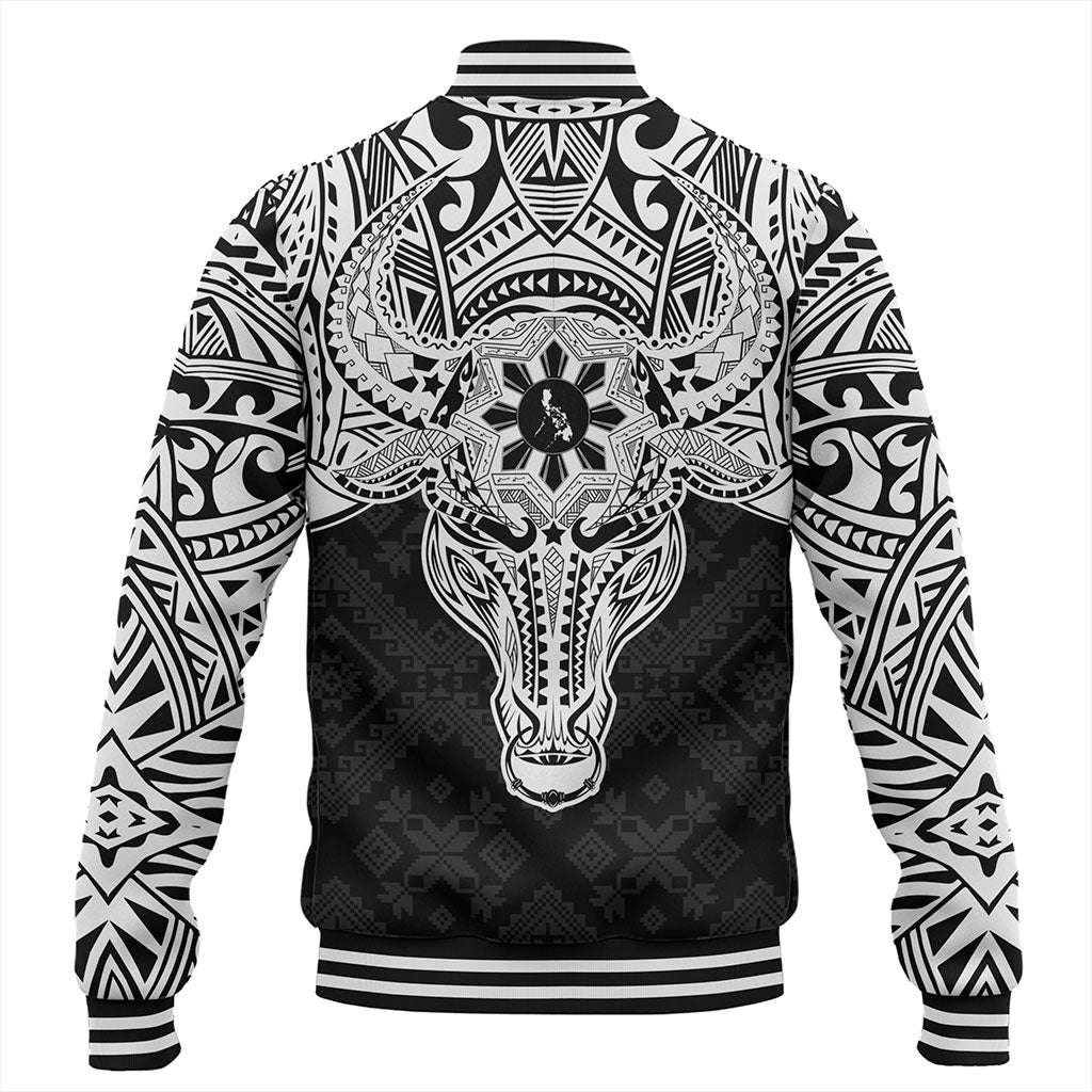 Philippines Filipinos Baseball Jacket Polynesian Buffalo Tapa Tribal Print