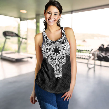 Philippines Filipinos Women Tank Polynesian Buffalo Tapa Tribal Print