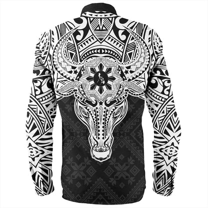 Philippines Filipinos Long Sleeve Shirt Polynesian Buffalo Tapa Tribal Print