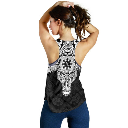 Philippines Filipinos Women Tank Polynesian Buffalo Tapa Tribal Print