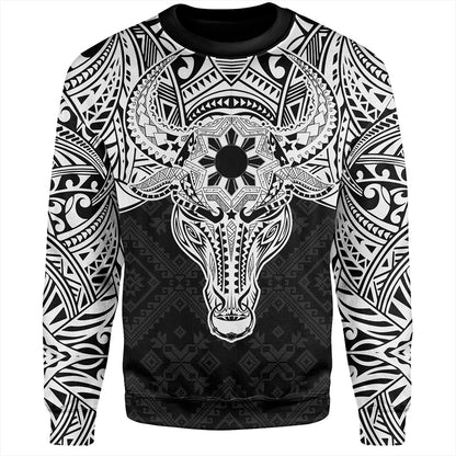 Philippines Filipinos Sweatshirt Polynesian Buffalo Tapa Tribal Print