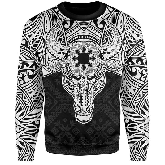 Philippines Filipinos Sweatshirt Polynesian Buffalo Tapa Tribal Print