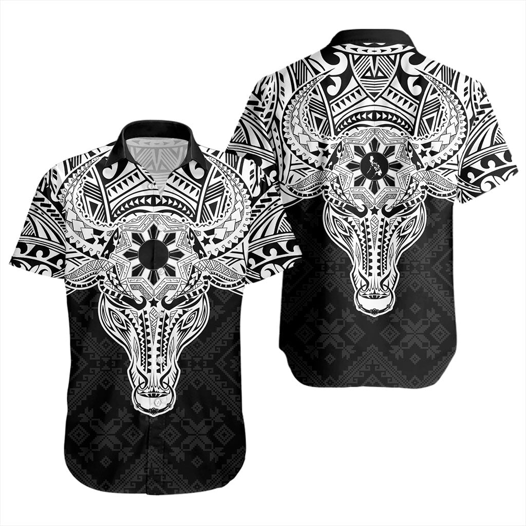 Philippines Filipinos Short Sleeve Shirt Polynesian Buffalo Tapa Tribal Print