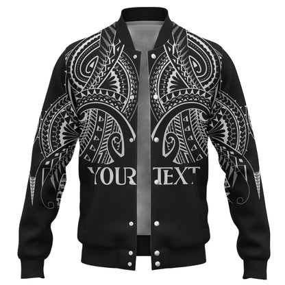 Hawaii Custom Personalised  Baseball Jacket Black Polynesian Tribal Tatau Design
