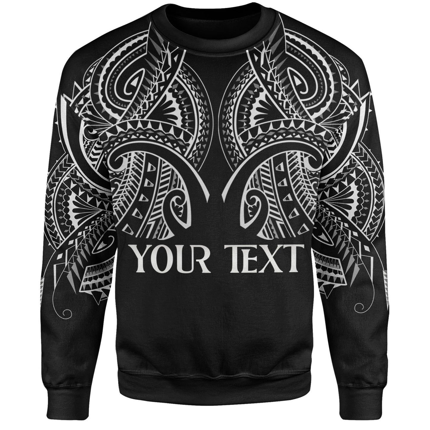 Hawaii Custom Personalised Sweatshirt Black Polynesian Tribal Tatau Design