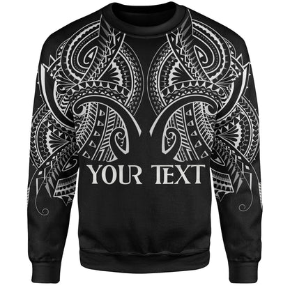 Hawaii Custom Personalised Sweatshirt Black Polynesian Tribal Tatau Design