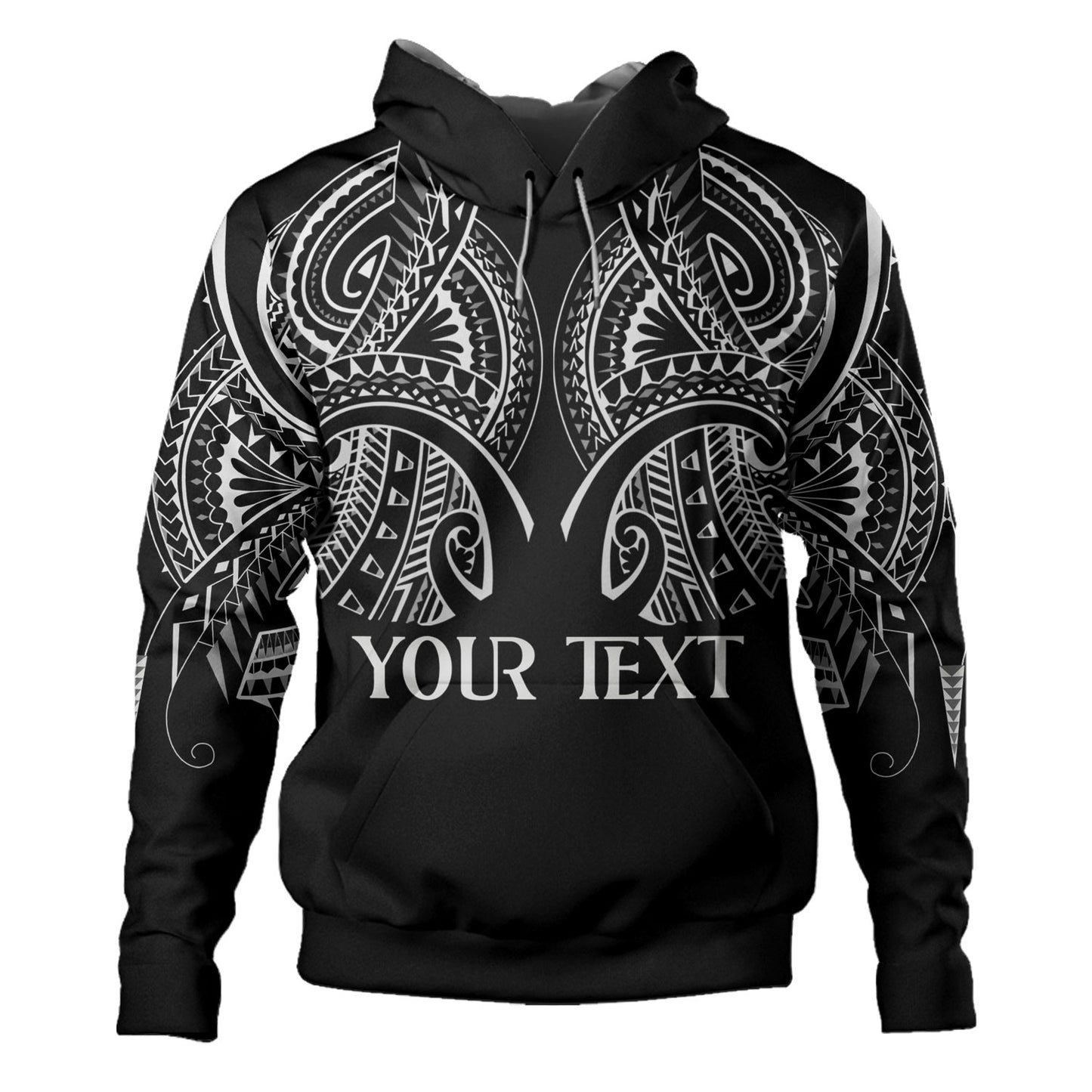 HawaiiCustom Personalised  Hoodie Black Polynesian Tribal Tatau Design