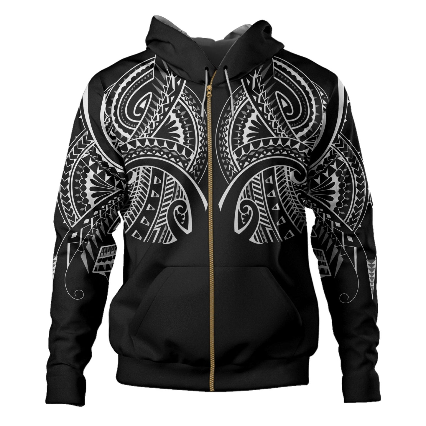HawaiiCustom Personalised  Hoodie Black Polynesian Tribal Tatau Design