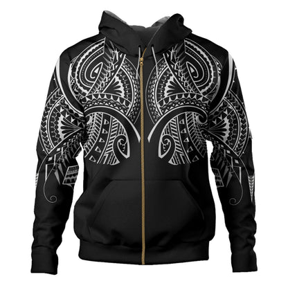 HawaiiCustom Personalised  Hoodie Black Polynesian Tribal Tatau Design