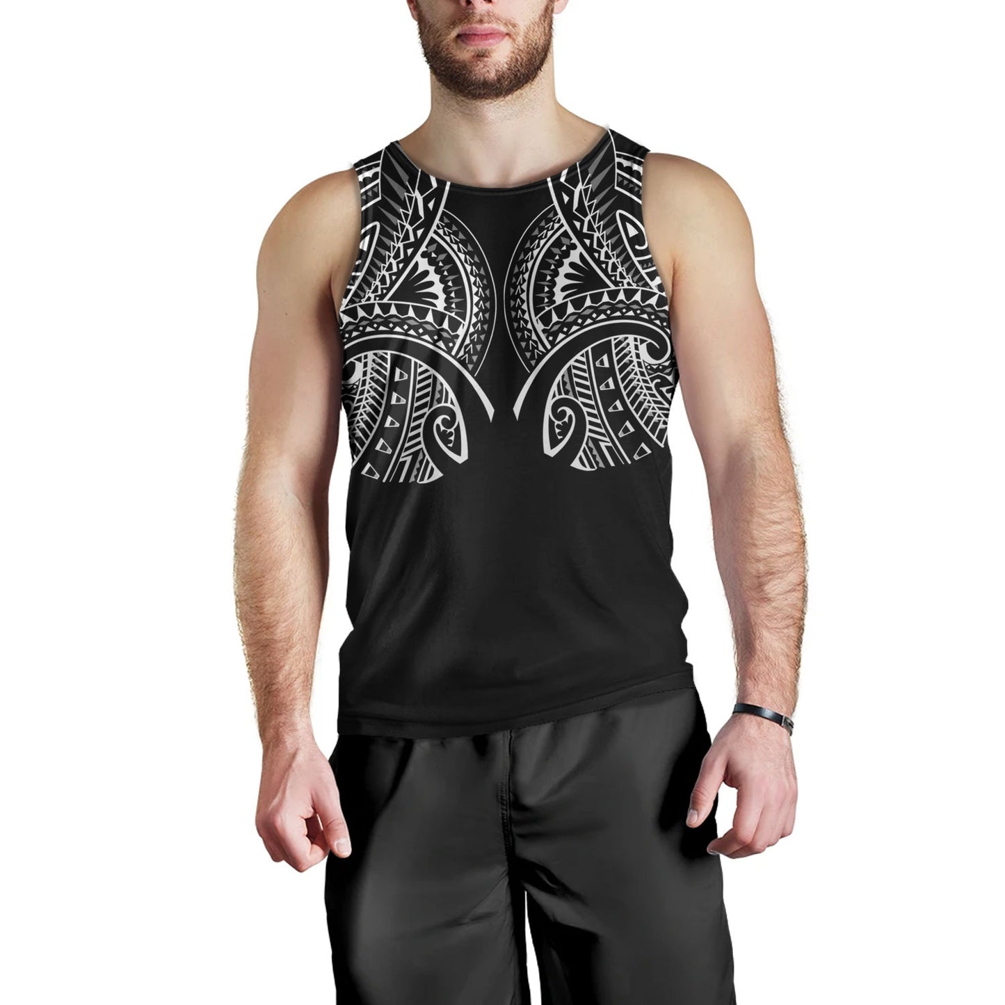 Hawaii Custom Personalised Tank Top Black Polynesian Tribal Tatau Design