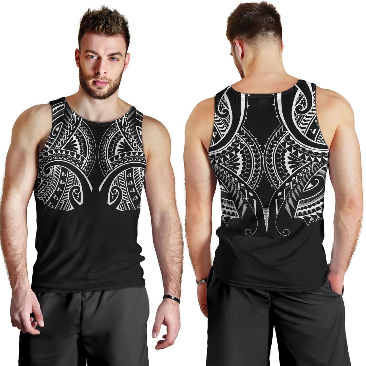 Hawaii Custom Personalised Tank Top Black Polynesian Tribal Tatau Design