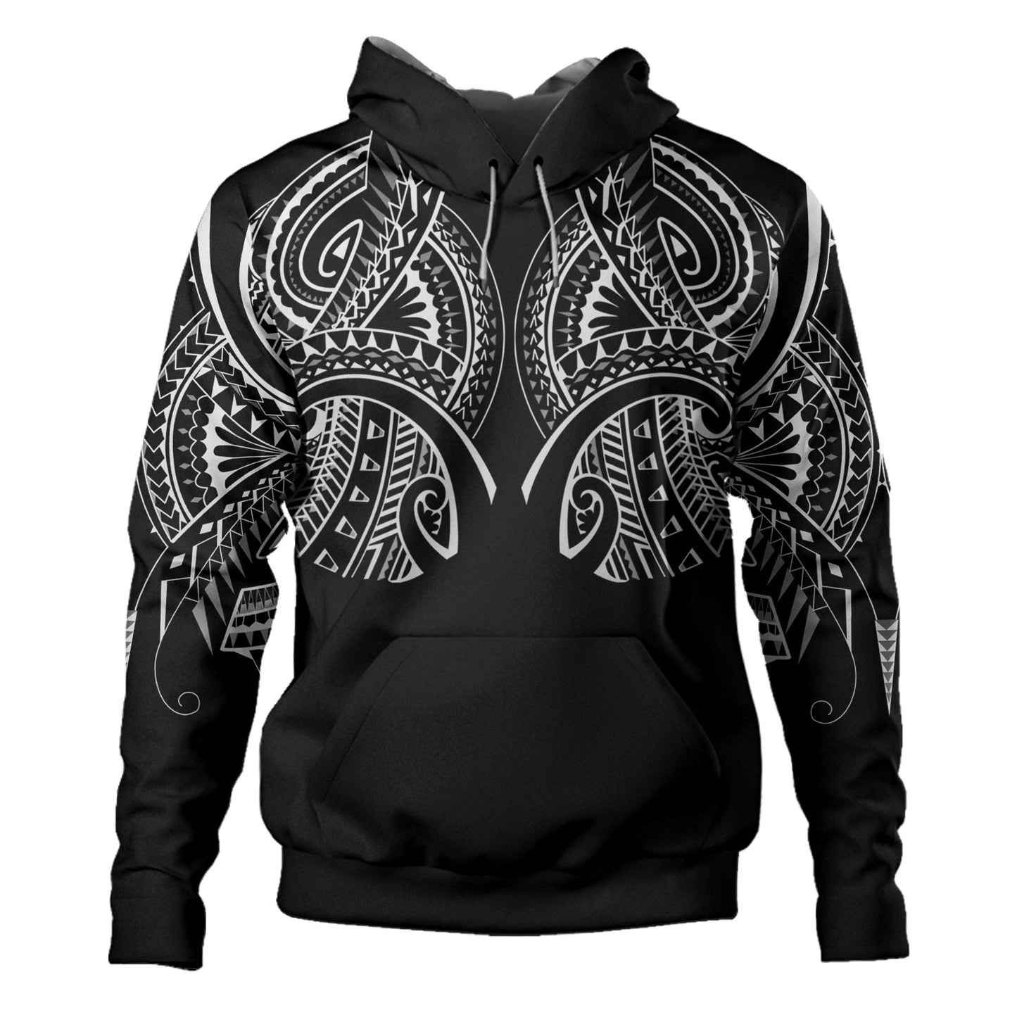 HawaiiCustom Personalised  Hoodie Black Polynesian Tribal Tatau Design