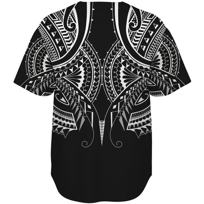 Hawaii Custom Personalised Baseball Shirt Black Polynesian Tribal Tatau Design