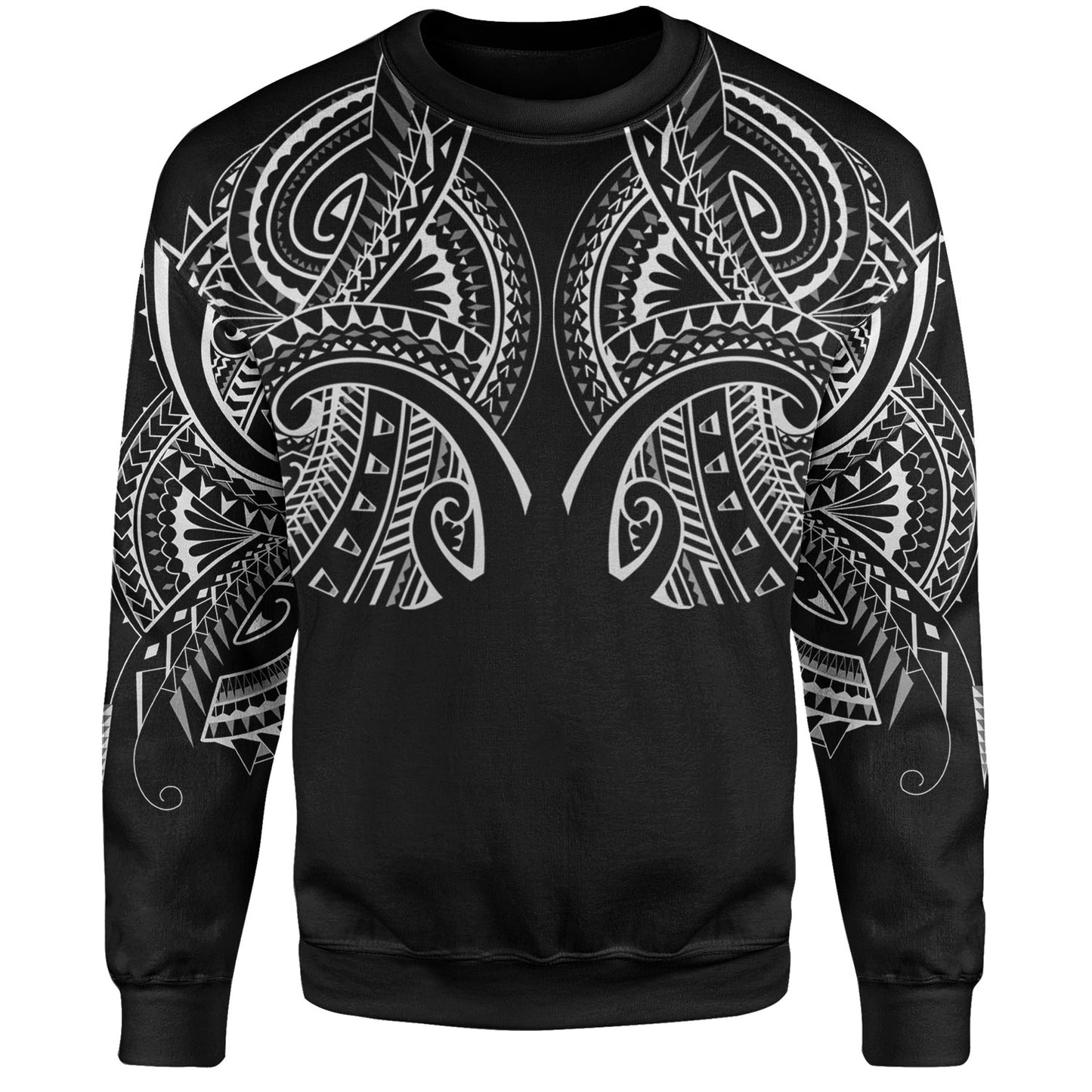 Hawaii Custom Personalised Sweatshirt Black Polynesian Tribal Tatau Design