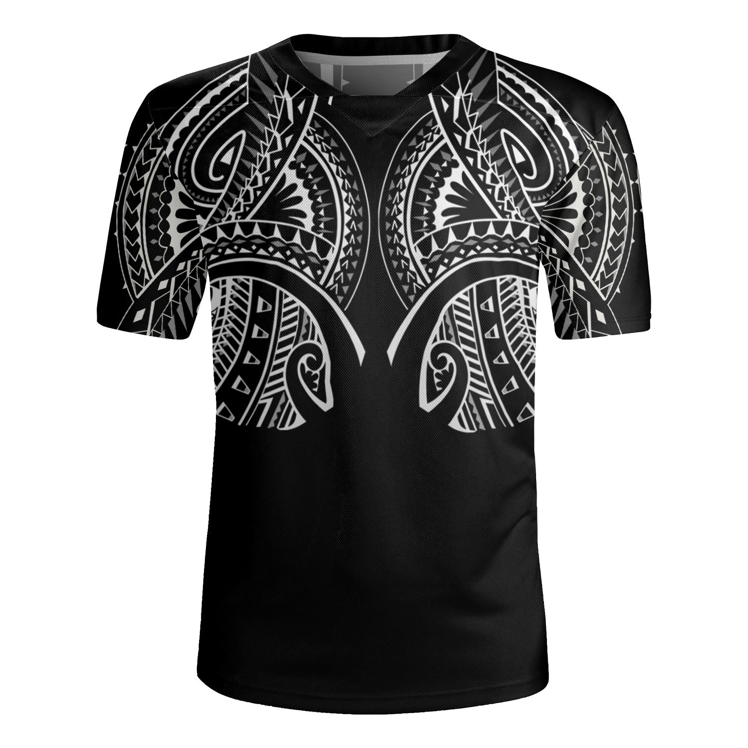 Hawaii Custom Personalised Rugby Jersey Black Polynesian Tribal Tatau Design
