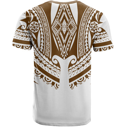 Polynesian T-Shirt Custom Polynesian Tattoo Style (Brown)