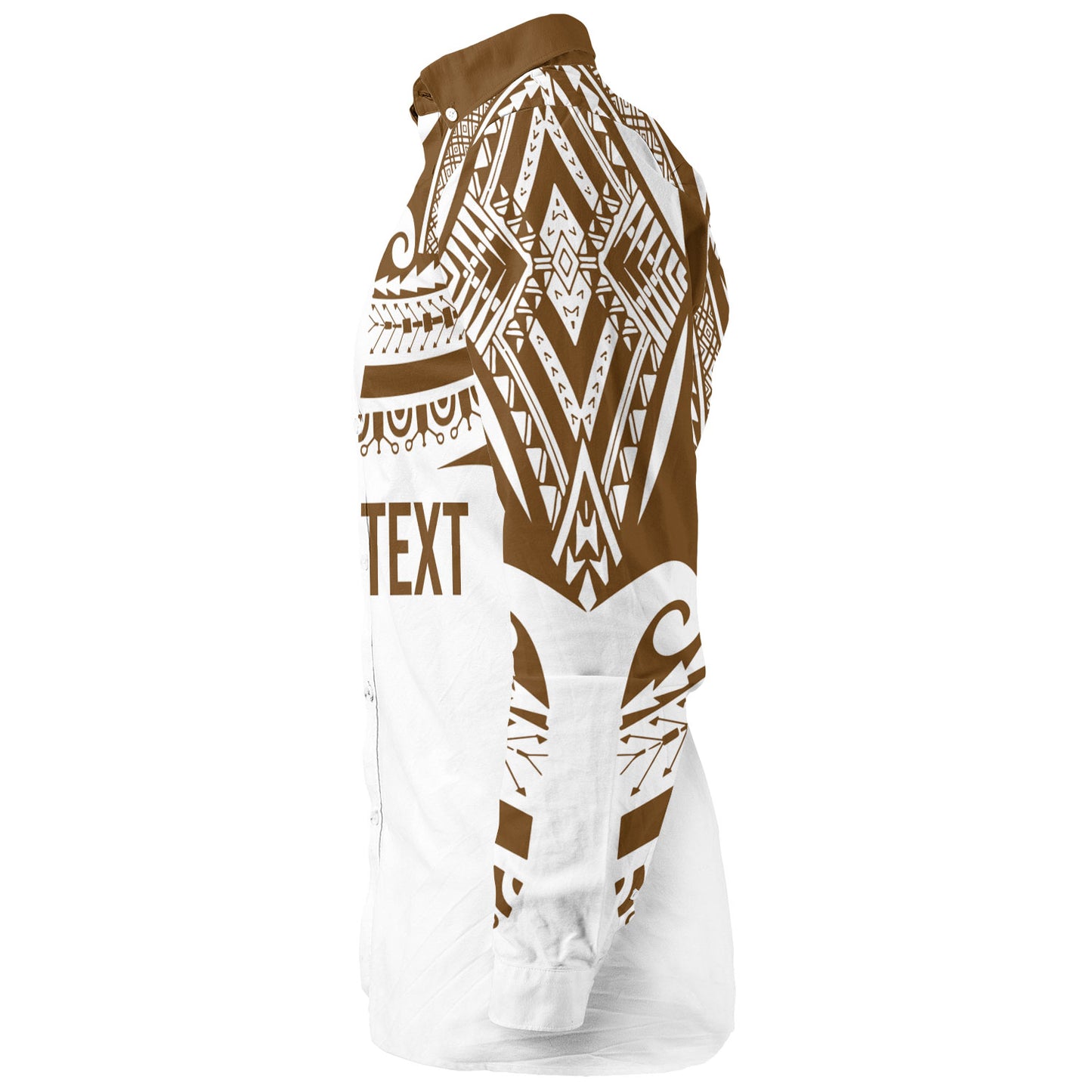 Polynesian Long Sleeve Shirt Custom Polynesian Tattoo Style (Brown)