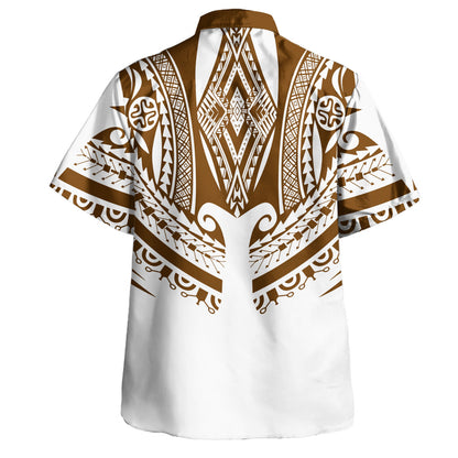 Polynesian Hawaiian Shirt Custom Polynesian Tattoo Style (Brown)