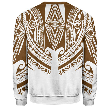 Polynesian Sweatshirt Custom Polynesian Tattoo Style (Brown)