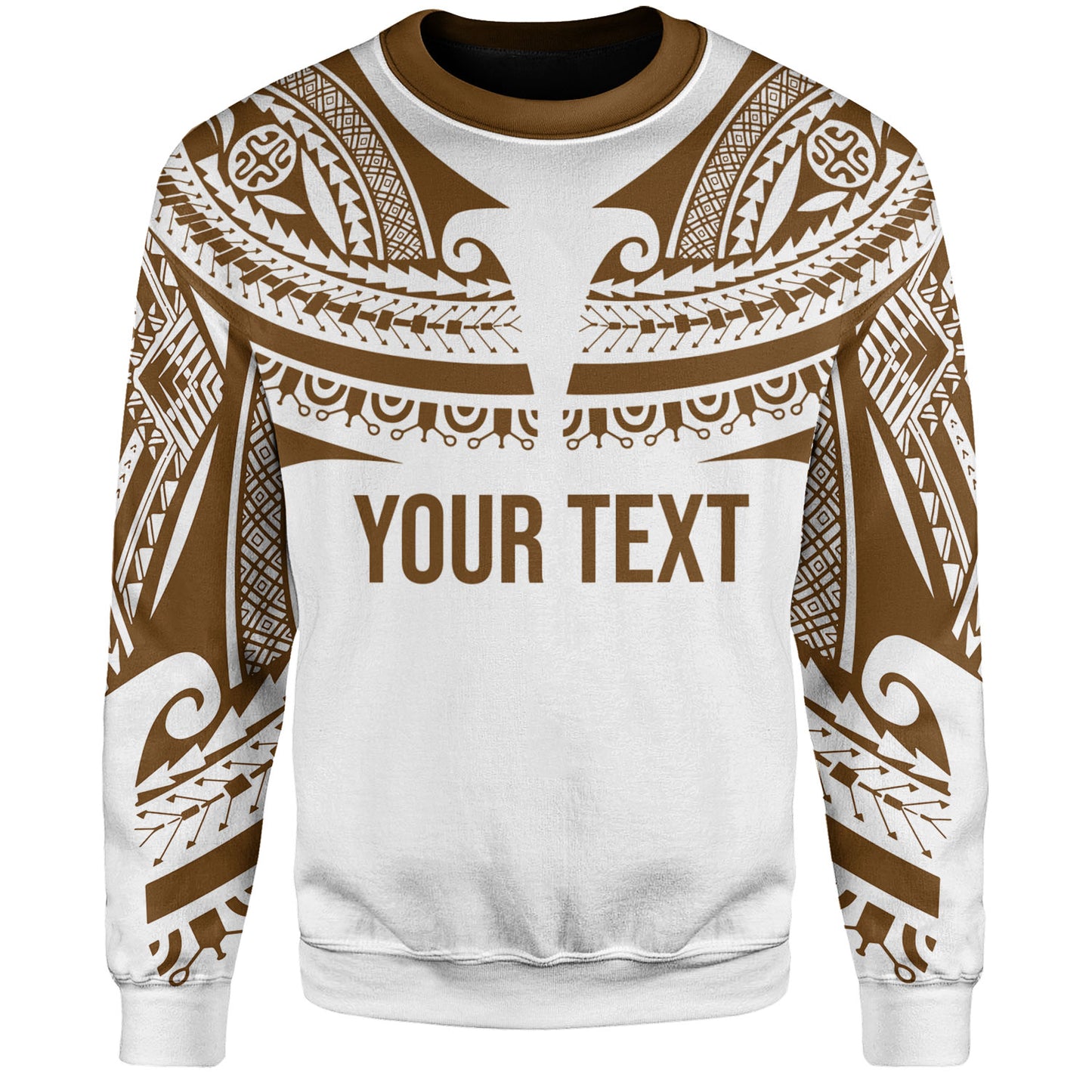 Polynesian Sweatshirt Custom Polynesian Tattoo Style (Brown)