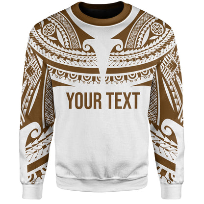 Polynesian Sweatshirt Custom Polynesian Tattoo Style (Brown)