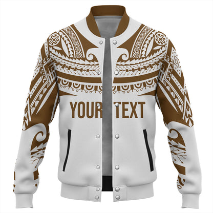 Polynesian Baseball Jacket Custom Polynesian Tattoo Style (Brown)