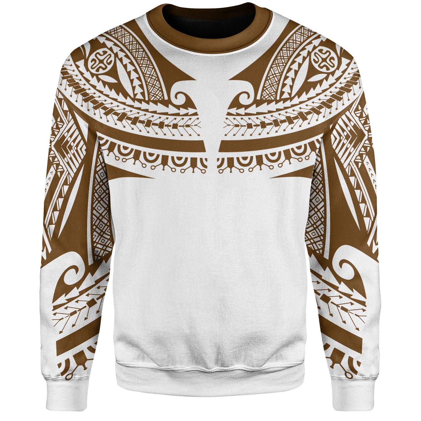 Polynesian Sweatshirt Custom Polynesian Tattoo Style (Brown)