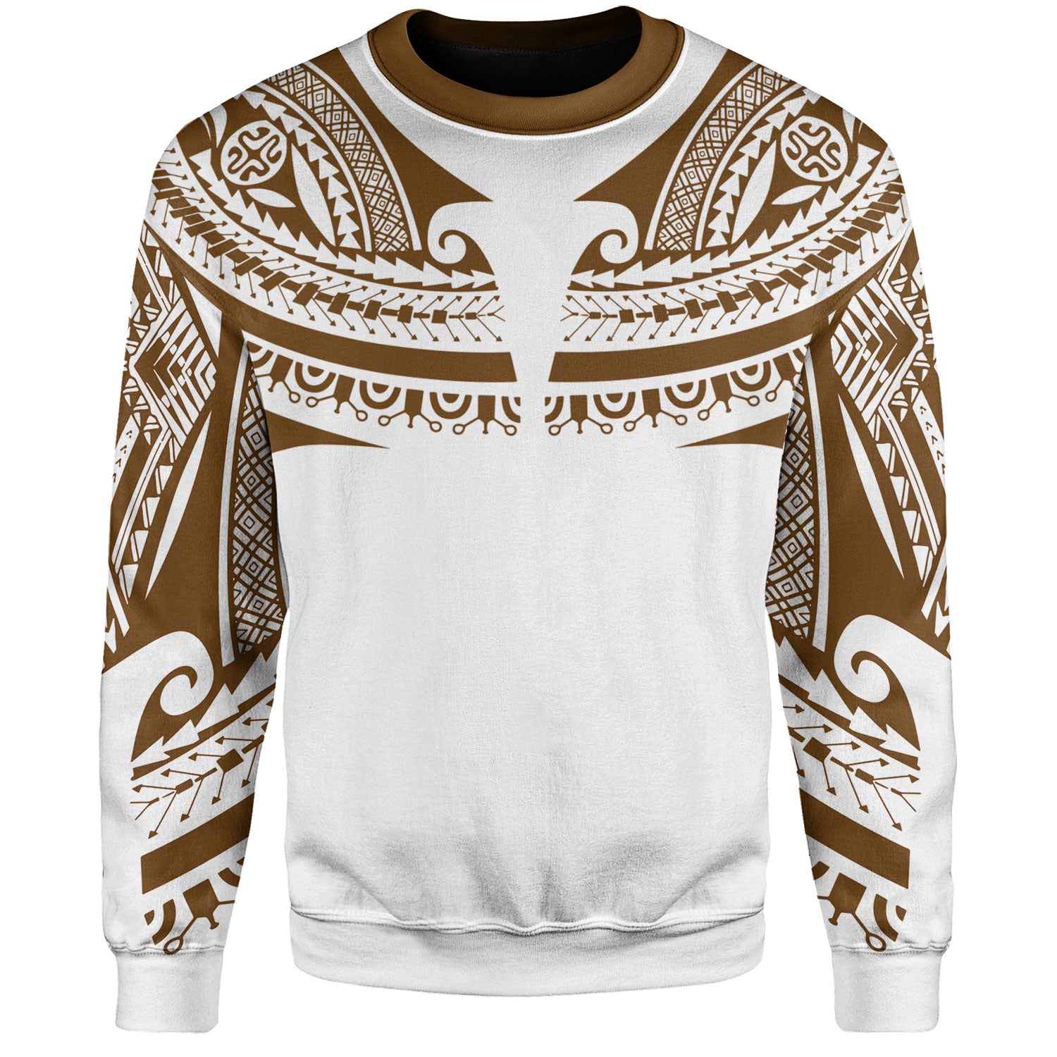 Polynesian Sweatshirt Custom Polynesian Tattoo Style (Brown)