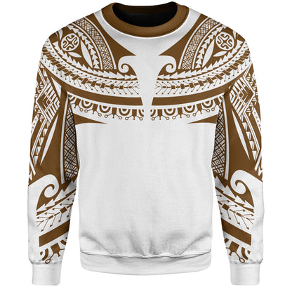 Polynesian Sweatshirt Custom Polynesian Tattoo Style (Brown)