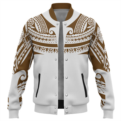 Polynesian Baseball Jacket Custom Polynesian Tattoo Style (Brown)