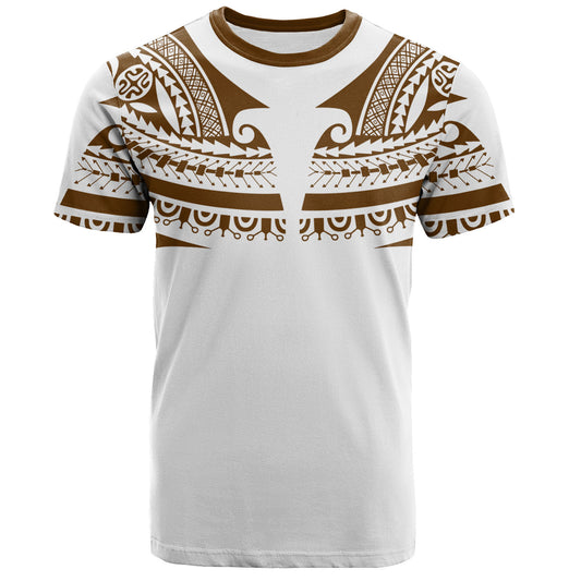 Polynesian T-Shirt Custom Polynesian Tattoo Style (Brown)