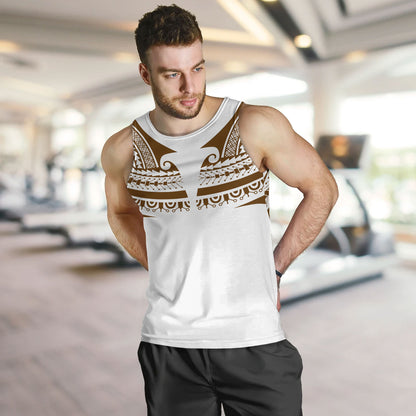 Polynesian Tank Top Custom Polynesian Tattoo Style (Brown)
