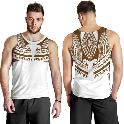 Polynesian Tank Top Custom Polynesian Tattoo Style (Brown)