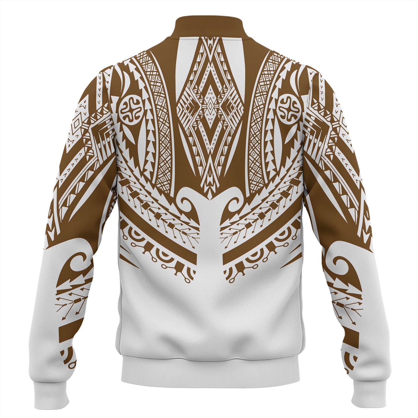 Polynesian Baseball Jacket Custom Polynesian Tattoo Style (Brown)