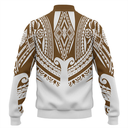 Polynesian Baseball Jacket Custom Polynesian Tattoo Style (Brown)