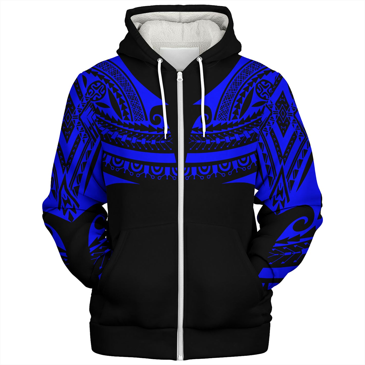 Polynesian Custom Personalised Sherpa Hoodie Polynesian Tattoo Style