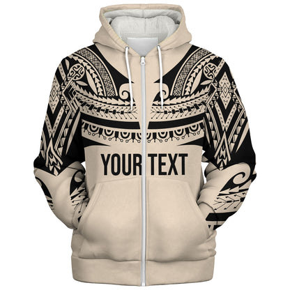 Polynesian Custom Personalised Sherpa Hoodie Polynesian Tattoo Style