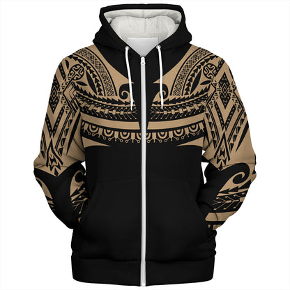 Polynesian Custom Personalised Sherpa Hoodie Polynesian Tattoo Style