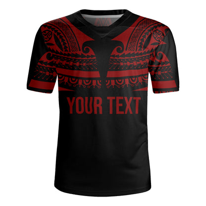 Polynesian Custom Personalised Rugby Jersey Polynesian Tattoo Style